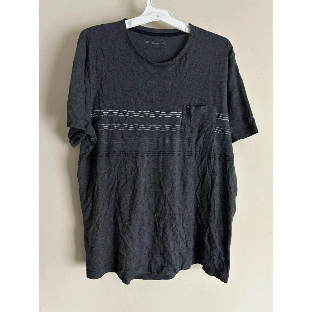 Travis Mathew Grey Short Sleeve T-Shirt with Pocket Men's XL